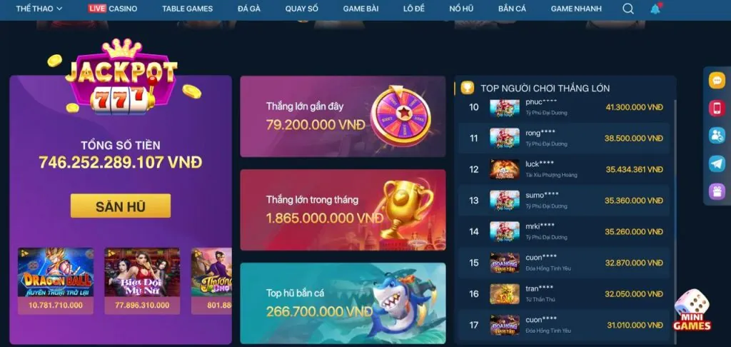 Chọn game slot yêu thích